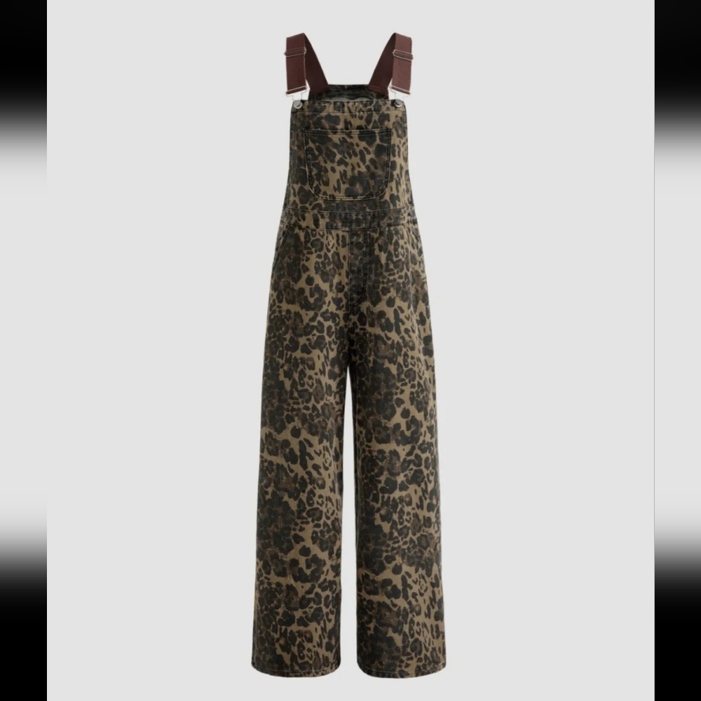 Leopard print overalls